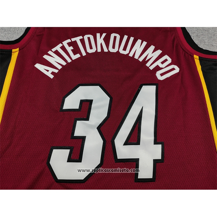 Camiseta Miami Heat Giannis Antetokounmpo NO 34 Statement Rojo